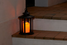 Rund lanterne med LED-bloklys